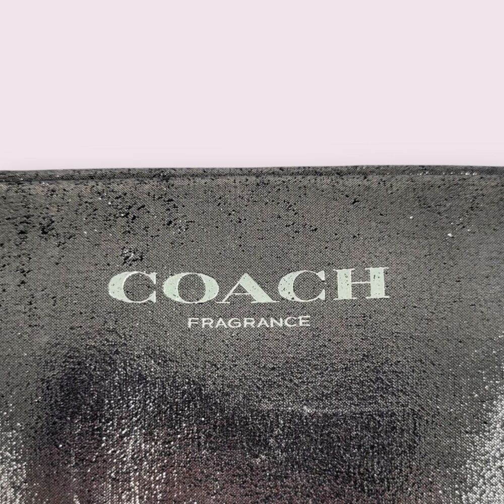 Travel-Ready Coach Fragrance PinkSilver Shimmer Toiletry Cosmetic Bag Pouch Case - Picture 8 of 12